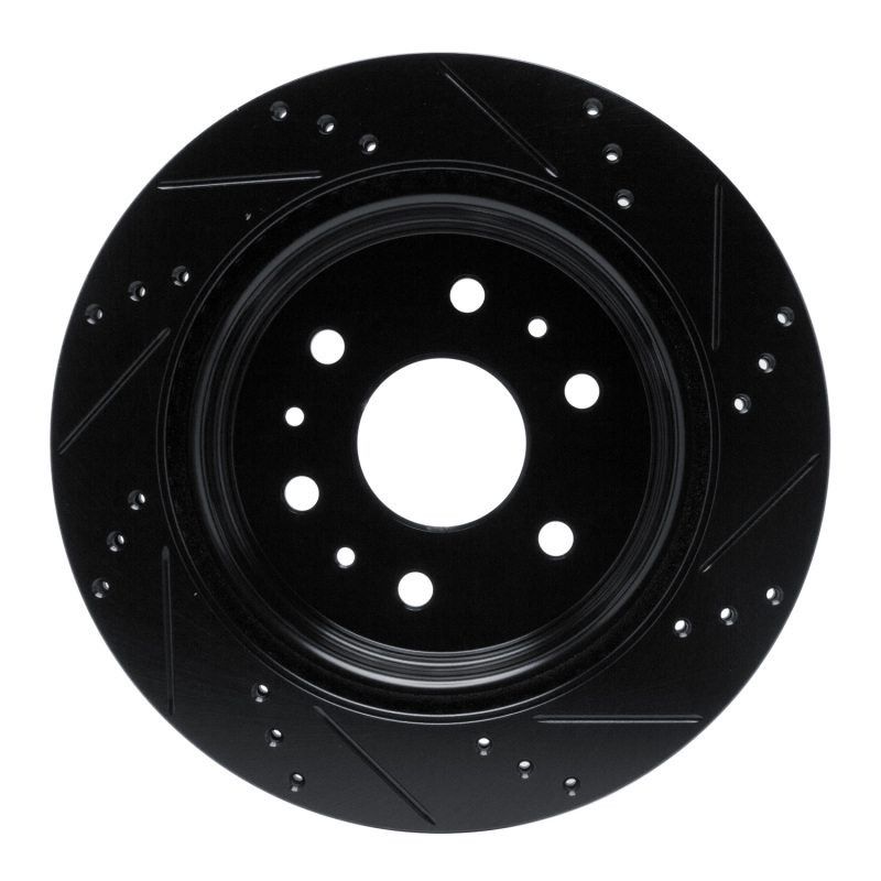 Cadillac Escalade Brake Rotor (1) - Rear Left - R1 Concepts - Drilled & Slotted - Black - `19-`25